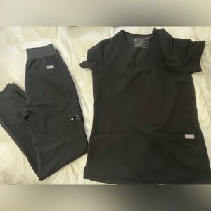 FIGS XXS Casma Scrub Top and XXS High Waisted Yola Scrub Pants